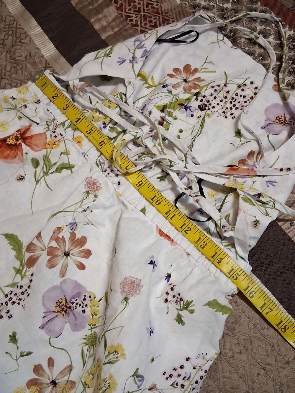H&M Wildflower Meadow Collection Floral Linen/Organic Cotton‎ Blend Romper SzM